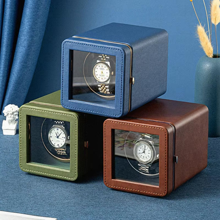 Automatic Watch Winder | 5 Rotation Modes | USB Type-C | Quiet Japanese Motor | PU Leather
