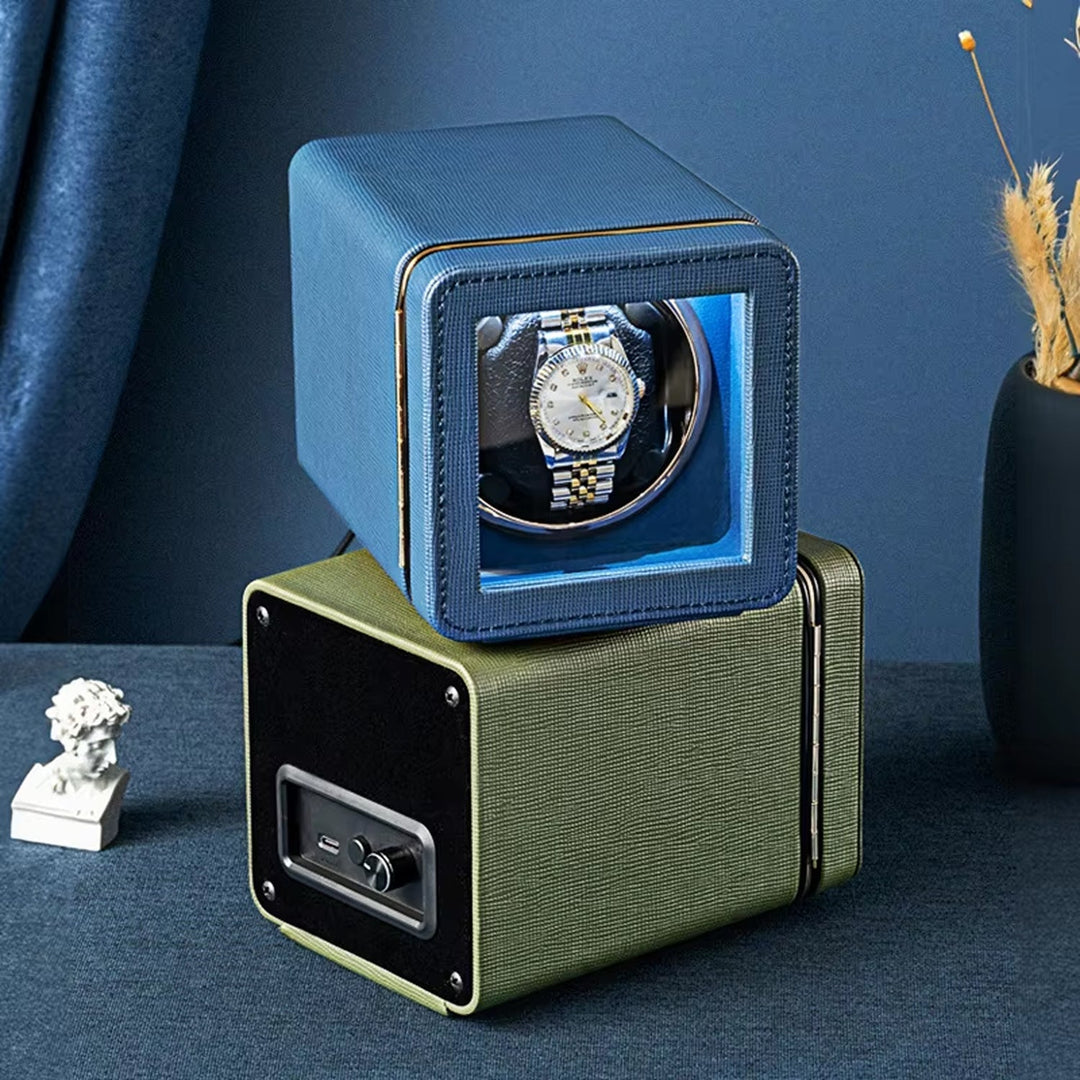 Automatic Watch Winder | 5 Rotation Modes | USB Type-C | Quiet Japanese Motor | PU Leather