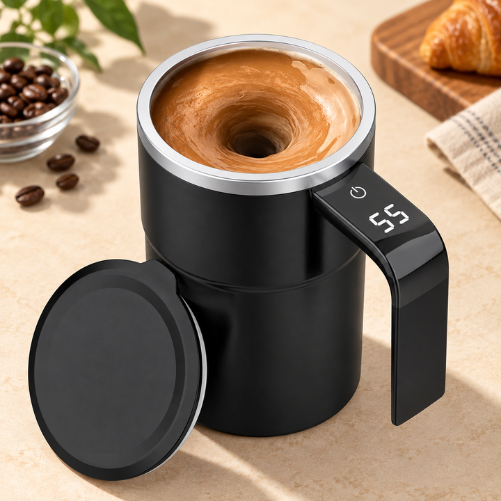 Stirring Mug Rechargeable Magnetic Mixing with Temperature Display 3