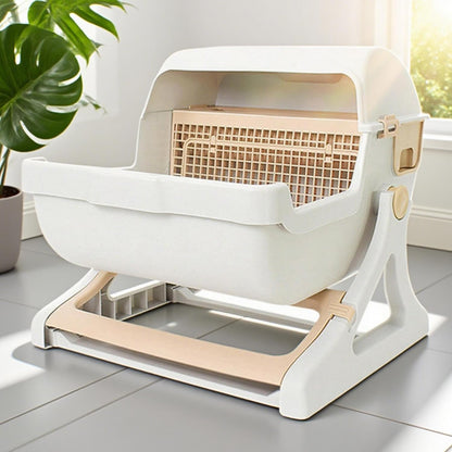 Automatic Cat Litter Box with Built-In Tipping Tray | Odourless Design for Easy Cleaning 2