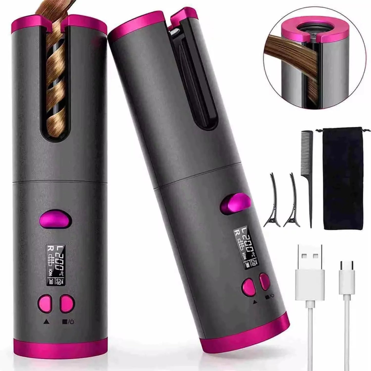 Automatic Hair Curler – Cordless Fast Heating | Rechargeable Hair Styling Tool 10