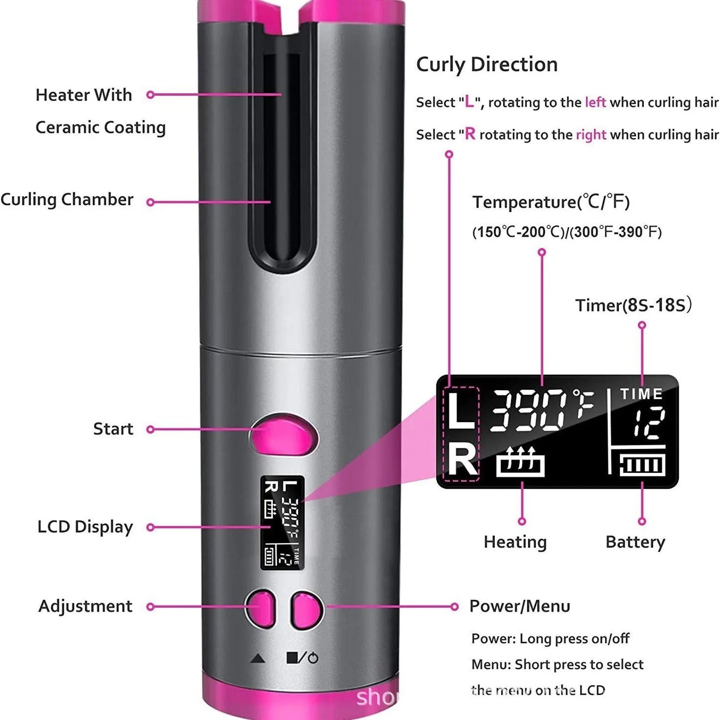 Automatic Hair Curler – Cordless Fast Heating | Rechargeable Hair Styling Tool 5