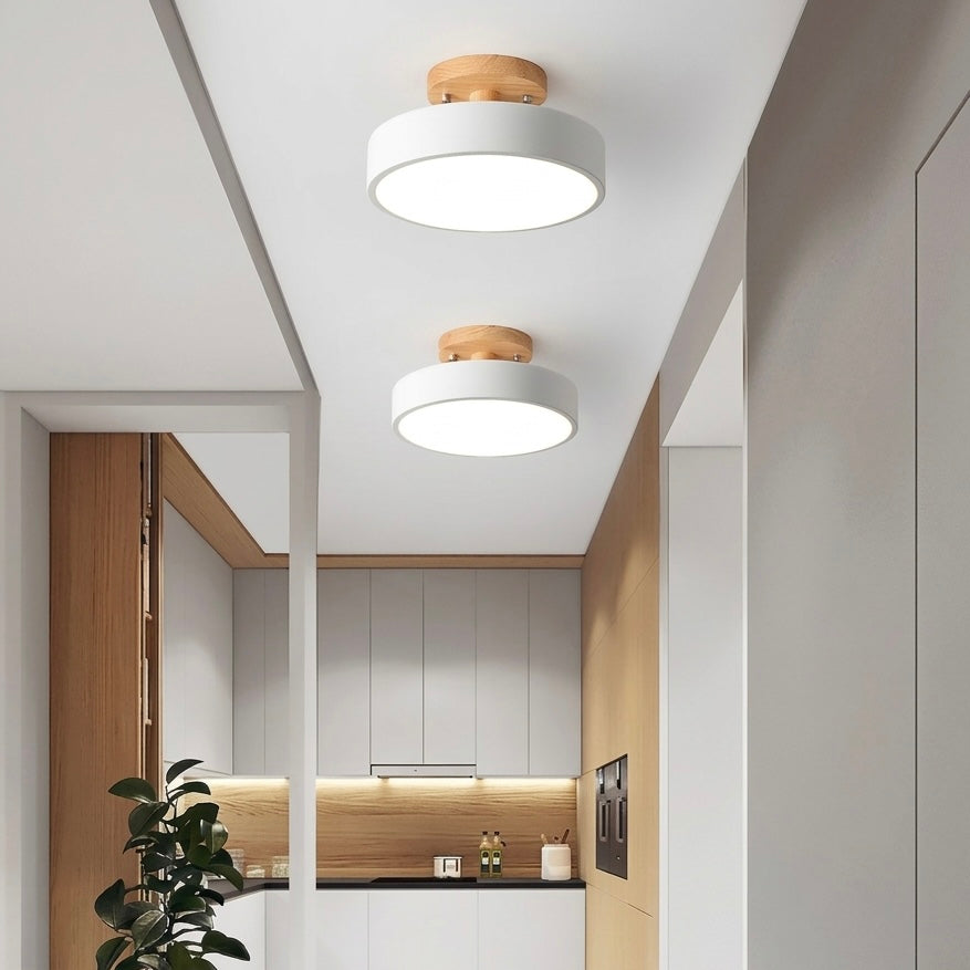 Wood LED Flush Mount Ceiling Light | Adjustable Colour Temperature | 3 Sizes | 12W & 18W