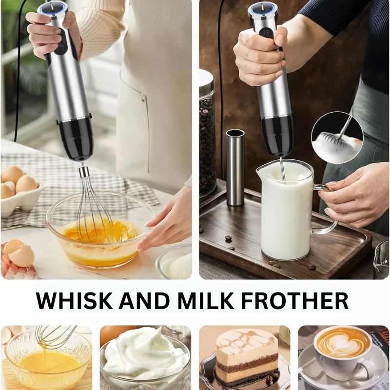 5-in-1 Immersion Handheld Blender Set | 1000W Copper Motor, 12 Speeds + Turbo | Stainless Steel Blades for Smoothies &amp; Soups 7