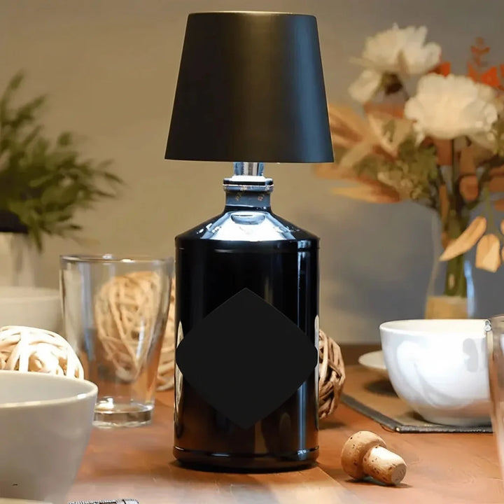 Bottle Table Lamp Iron | USB Rechargeable LED Cap with 3 Light Tones | Cordless Mood Lighting for Desk, Shelf &amp; Events 1