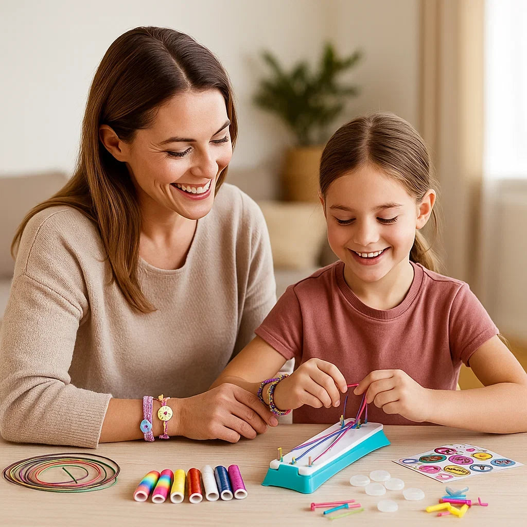 Bracelet Making Kit Braiding Board &amp; Thread Set | Weaving Patterns for Friendship Bracelets | Group Craft Activity 1
