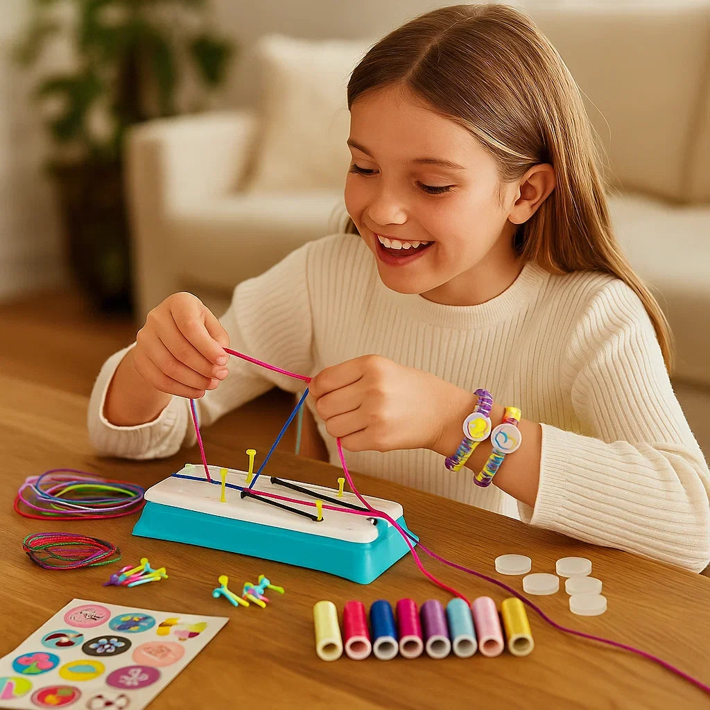 Bracelet Making Kit Braiding Board &amp; Thread Set | Weaving Patterns for Friendship Bracelets | Group Craft Activity 2