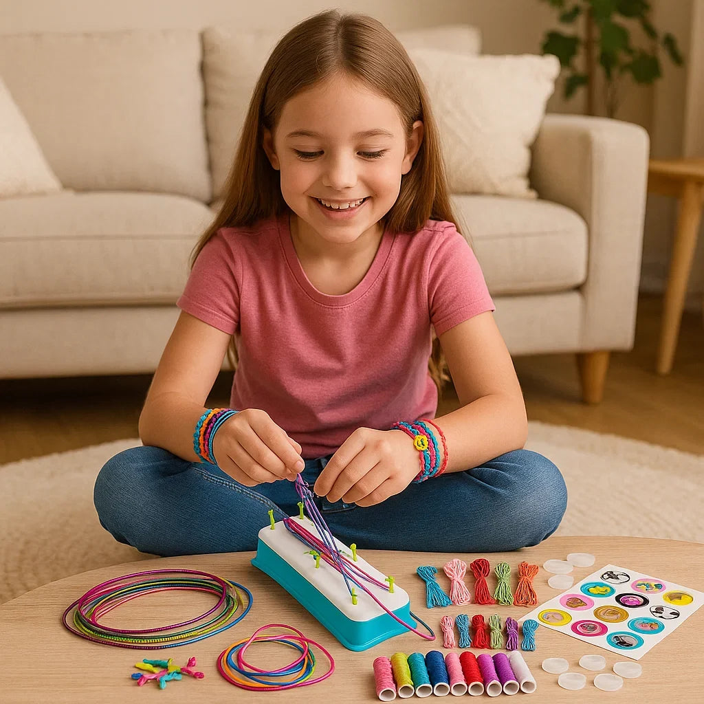 Bracelet Making Kit Braiding Board &amp; Thread Set | Weaving Patterns for Friendship Bracelets | Group Craft Activity 3