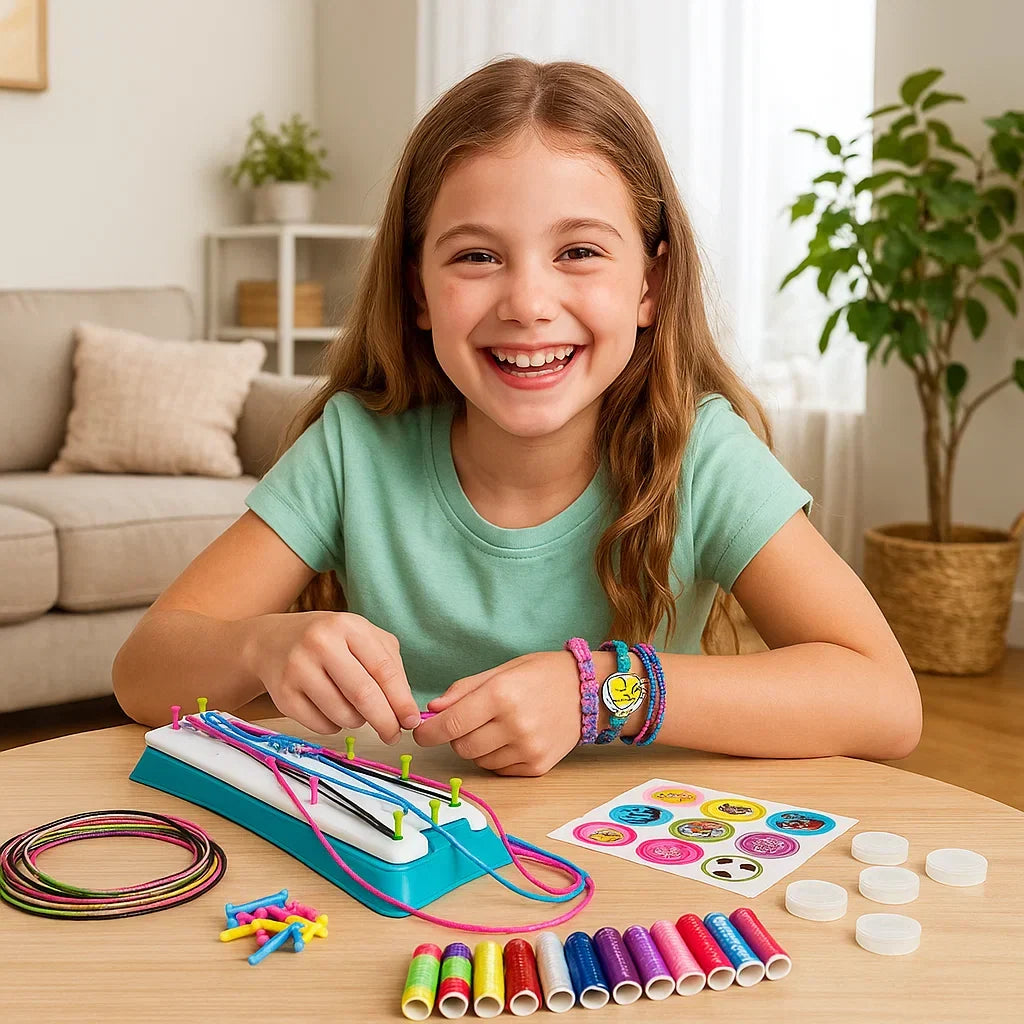 Bracelet Making Kit Braiding Board &amp; Thread Set | Weaving Patterns for Friendship Bracelets | Group Craft Activity 4