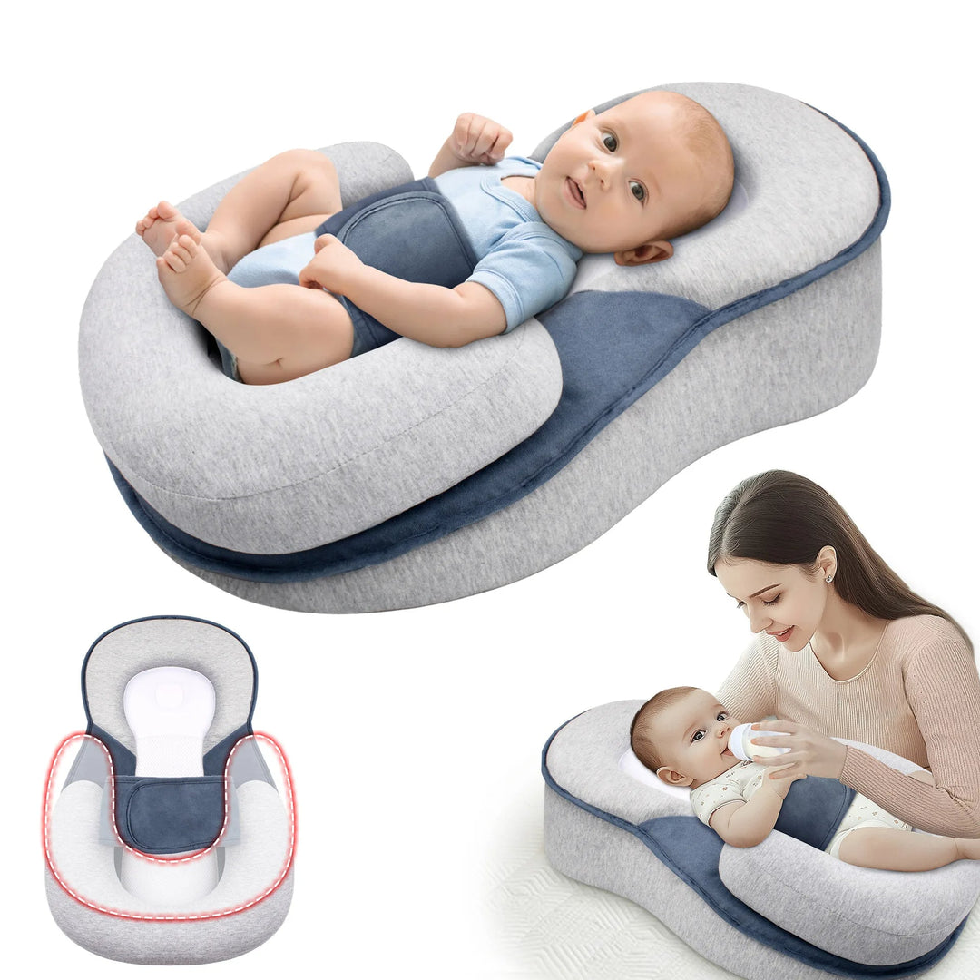 Baby Rest Pillow | 15° Incline | Adjustable Microbead Roller | Breathable Fabric | Newborn Support