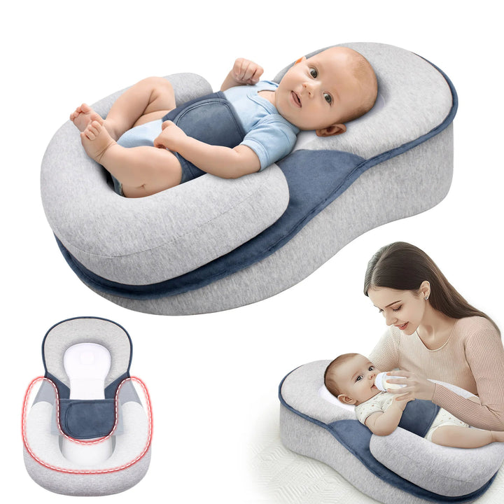 Baby Rest Pillow | 15° Incline | Adjustable Microbead Roller | Breathable Fabric | Newborn Support