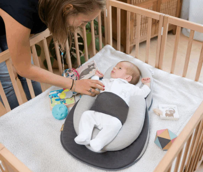 Baby Support Pillow | 15° Incline | Memory Foam | 100% Cotton Cover | Newborn to 6 Months | Gray