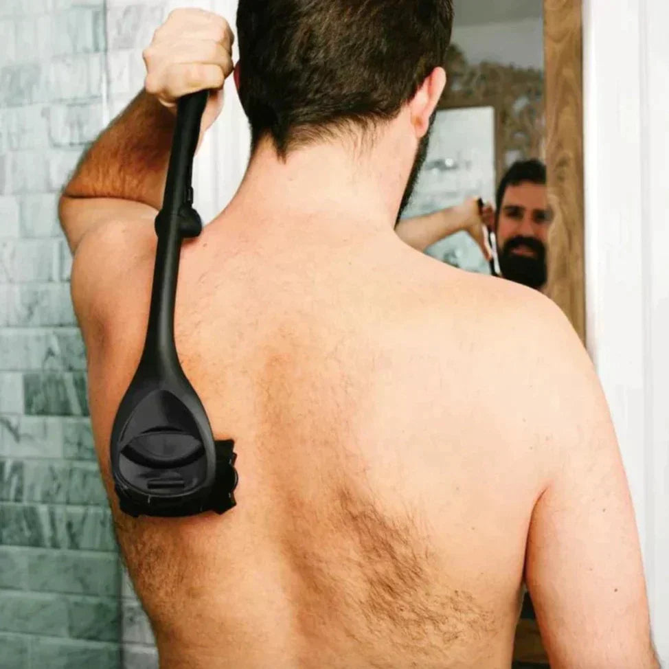 Back Shaver | Extended Folding Handle, Dual Blade Head