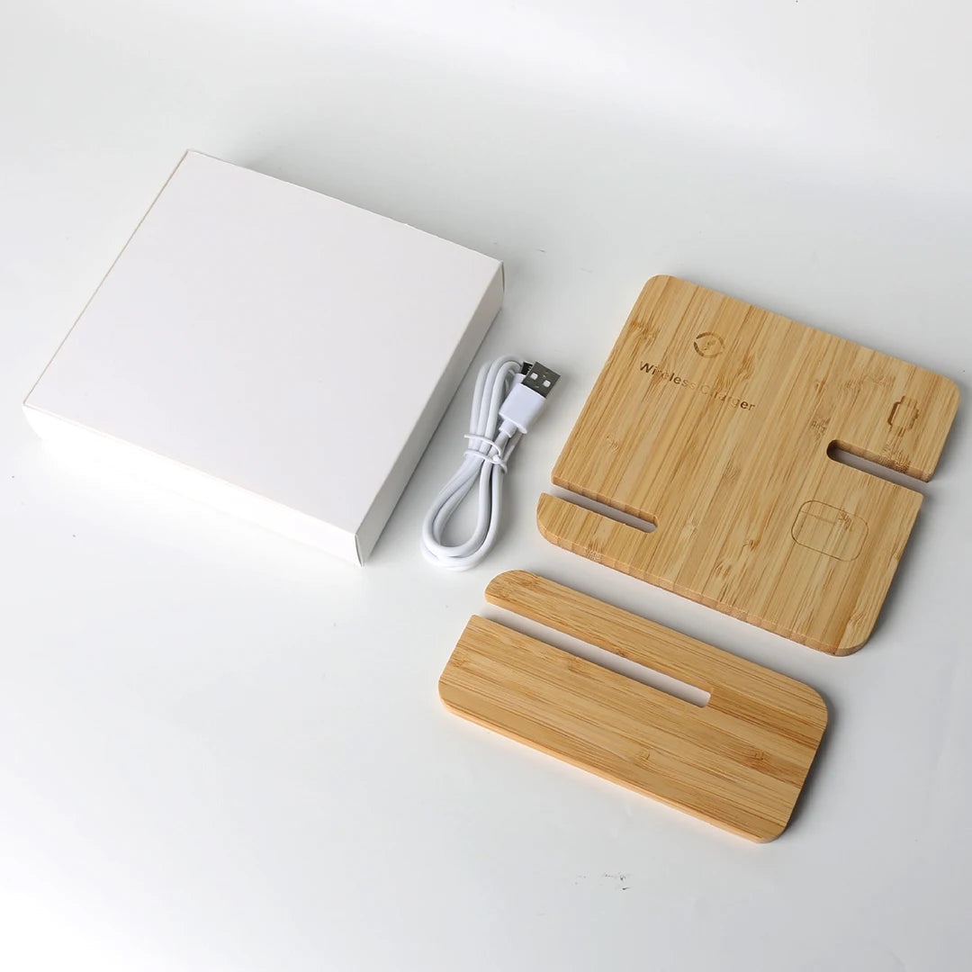 Bamboo Wireless Charging Station 3 in 1 Stand | Eco Charging Dock