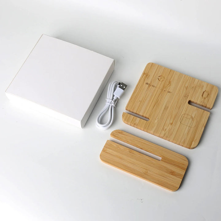Bamboo Wireless Charging Station 3 in 1 Stand | Eco Charging Dock