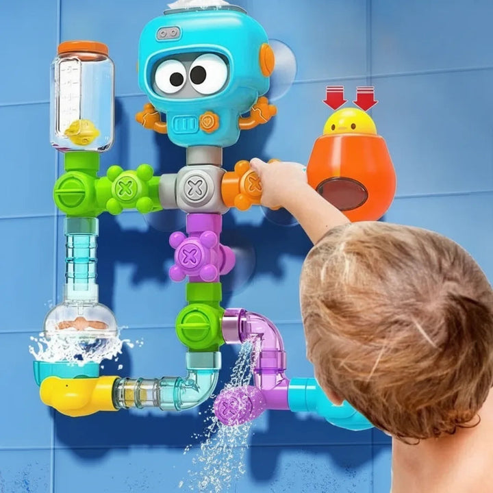 Bath Toy Robot | 21-Piece Water Pipe Playset