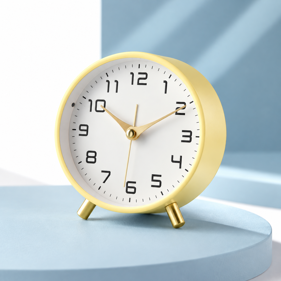 Battery Operated Table Clock Scandinavian Metal with Silent Sweep Movement 6
