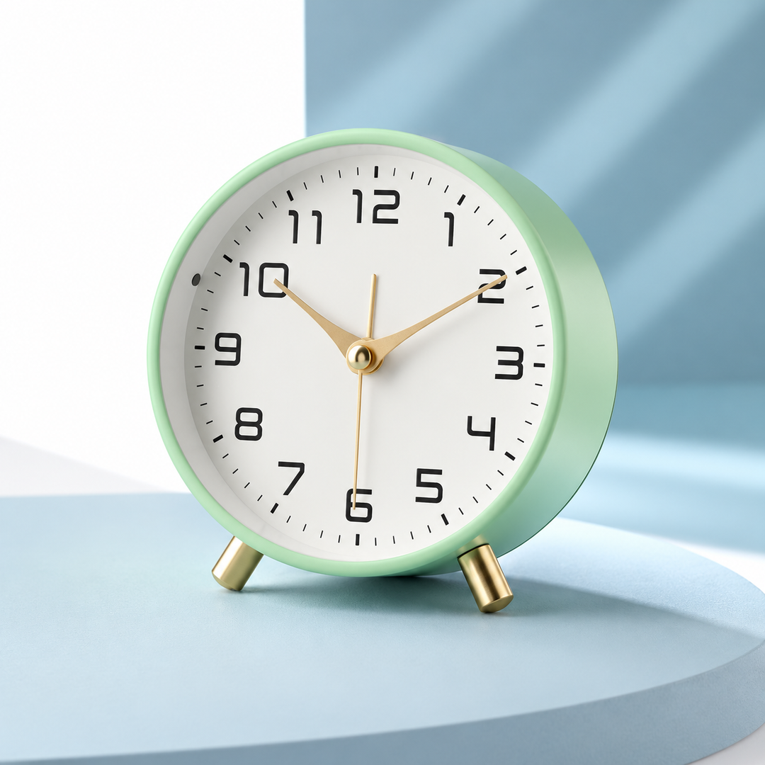 Battery Operated Table Clock Scandinavian Metal with Silent Sweep Movement 3