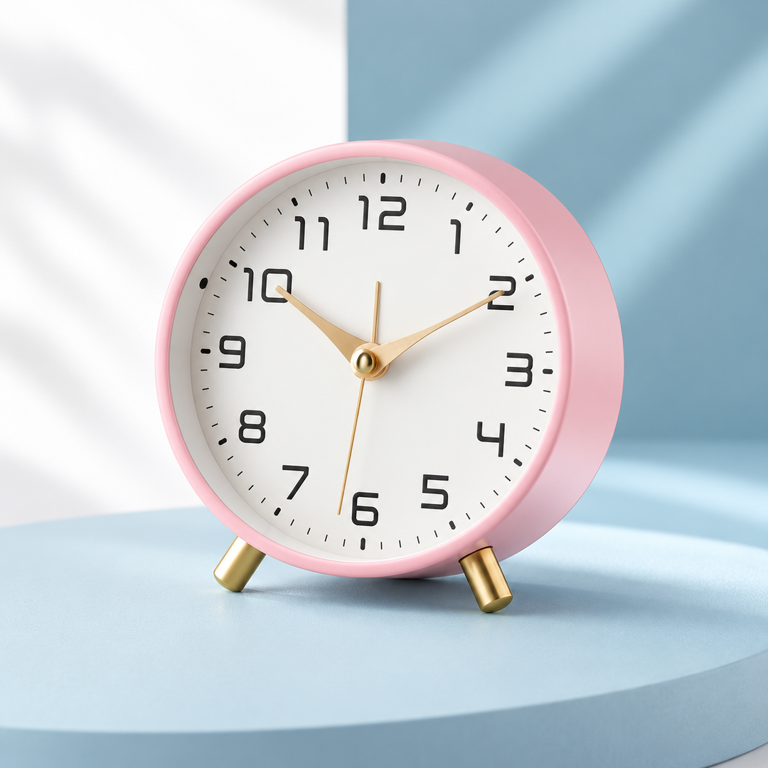 Battery Operated Table Clock Scandinavian Metal with Silent Sweep Movement 7