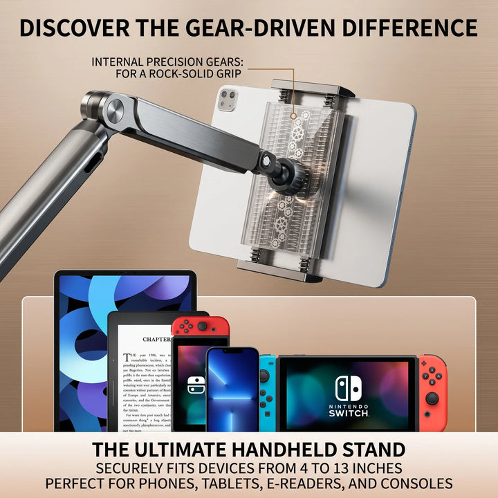 Bedside Tablet and Phone Mount | Spring Arm, Flat Base Plate