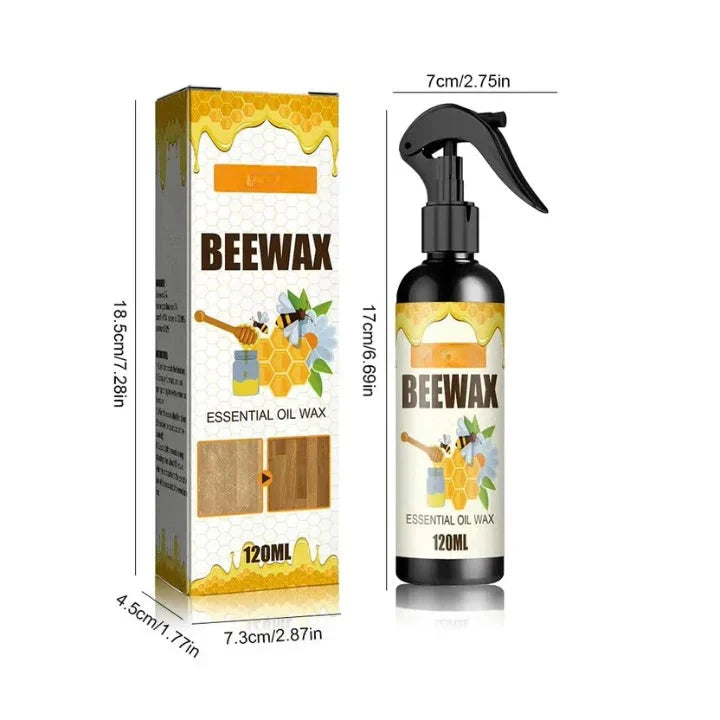 Beeswax Wood Care Spray 120 ml | Beeswax &amp; Essential Oils Formula | Protects &amp; Shines Wood, Bamboo &amp; Leather Without Chemicals