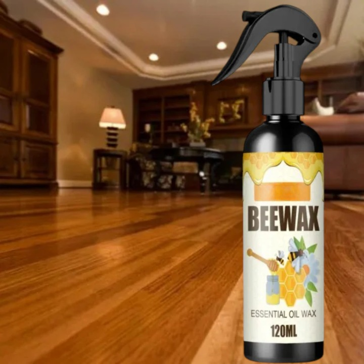 Beeswax Wood Care Spray 120 ml | Beeswax &amp; Essential Oils Formula | Protects &amp; Shines Wood, Bamboo &amp; Leather Without Chemicals