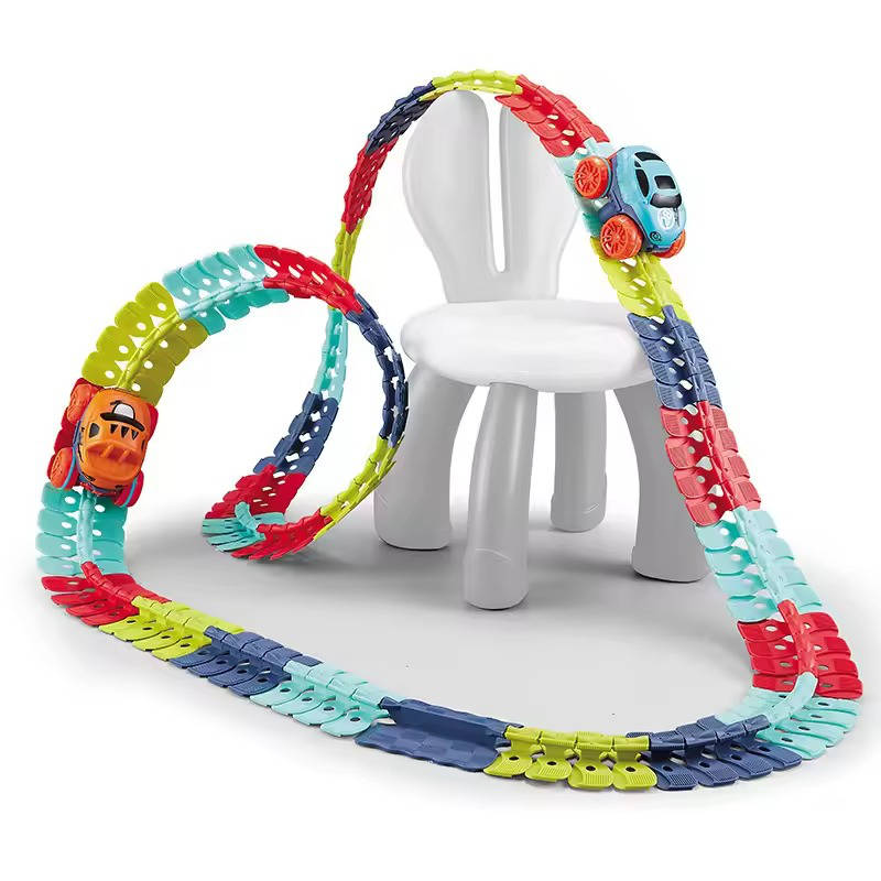 Bendable Race Track for Kids Nontoxic Plastic | Snap-Together Glow-in-the-Dark LED Design | Anti-Tip Car for Endless Play