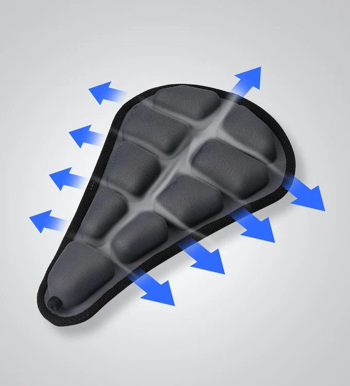Bicycle Decompression Seat Cushion | 3D Airbag Shock Absorption &amp; Pressure Relief | Breathable Anti-Skid Washable Cover