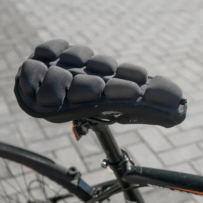 Bicycle Decompression Seat Cushion | 3D Airbag Shock Absorption &amp; Pressure Relief | Breathable Anti-Skid Washable Cover