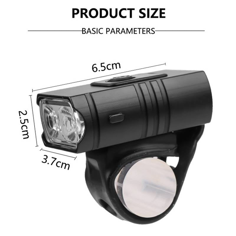 Bike Headlight and Taillight Set | 1000LM Dual T6 LED, 200m Beam Range, 6 Modes | USB Fast Charge, IPX6 Waterproof