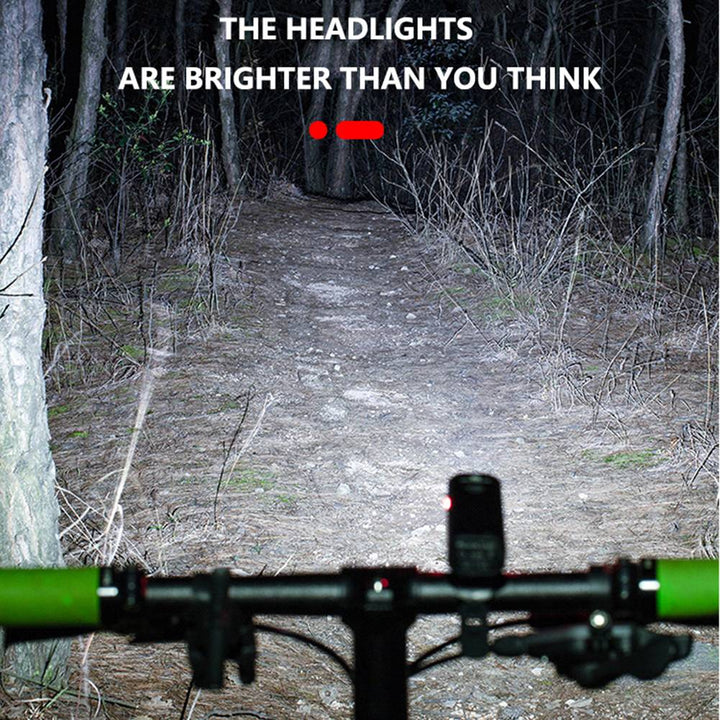 Bike Headlight and Taillight Set | 1000LM Dual T6 LED, 200m Beam Range, 6 Modes | USB Fast Charge, IPX6 Waterproof