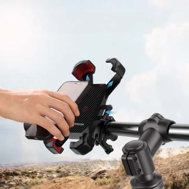 Bike Phone Mount, Universal Fit | 360° Rotation, Anti-Slip Shockproof Grip | Tool-Free Install, Fits All Smartphones