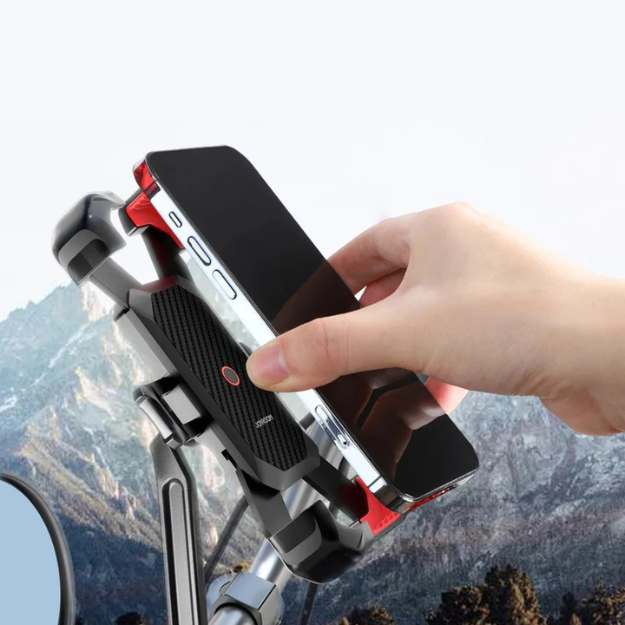 Bike Phone Mount, Universal Fit | 360° Rotation, Anti-Slip Shockproof Grip | Tool-Free Install, Fits All Smartphones