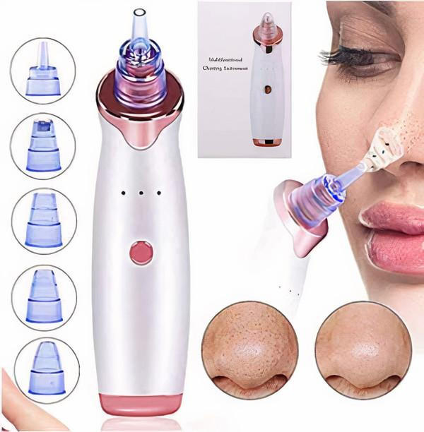 Blackhead Vacuum Cleaner for All Skin Types | 3 Suction Levels, 4 Heads | USB Rechargeable Pore &amp; Sebum Cleanser