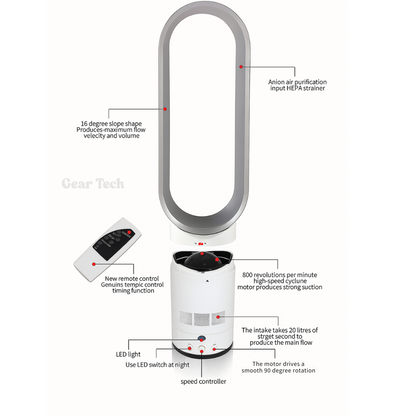Blade-free fan with remote control, 40 cm 4