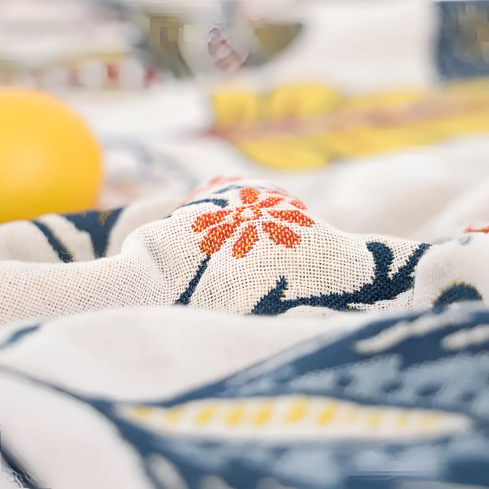 Floral Reversible Blanket Throw Jacquard Woven Fabric | Tassel Trim Edge Detail | Reversible Two-Sided Design for Sofas and Beds 7