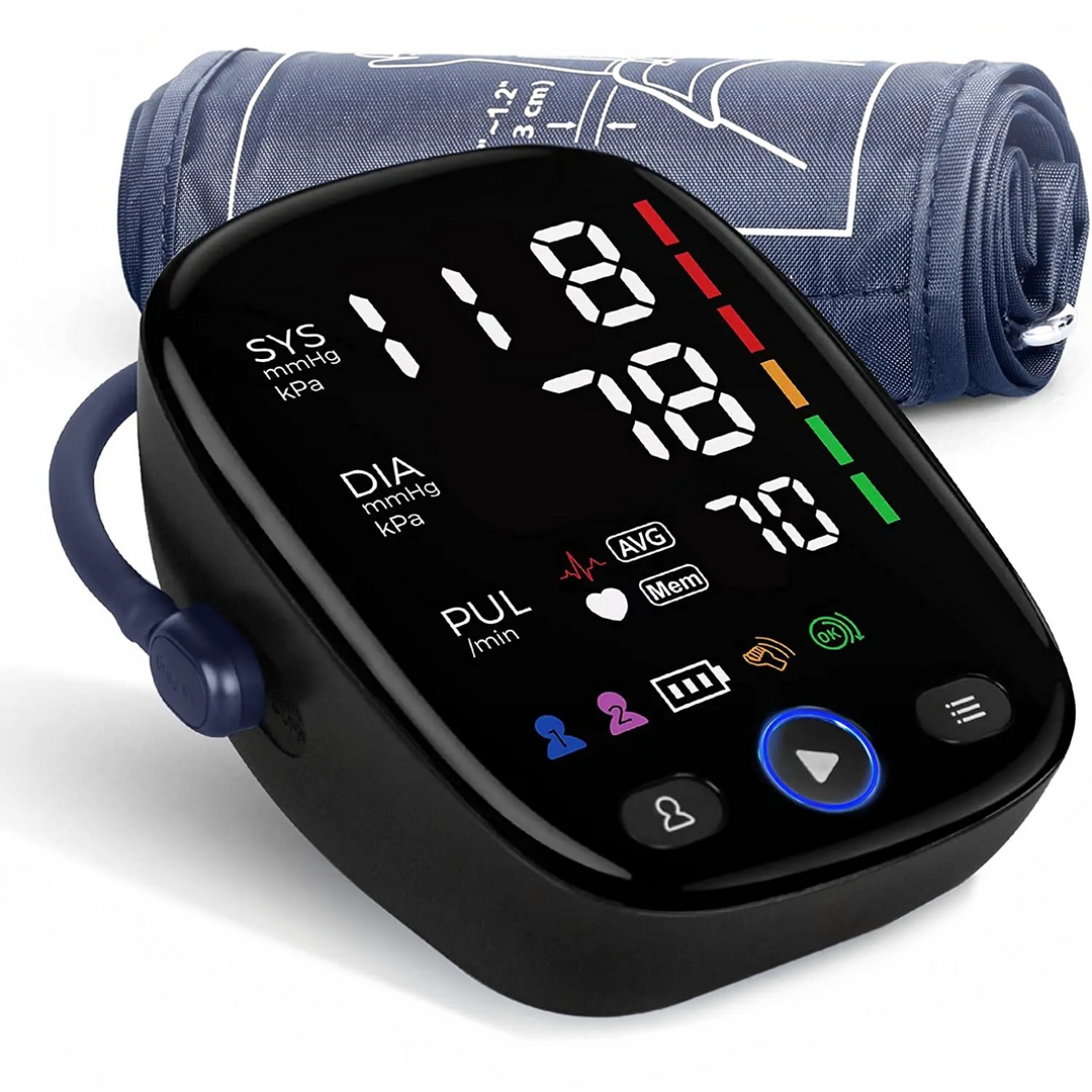Blood Pressure Monitor with LED Display | Dual-User Memory, 120 Readings Each | Battery or USB-C, Auto Arm Detection 1