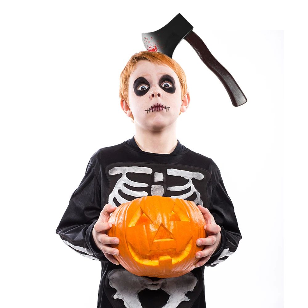 Bloody Weapon Halloween Headband | Fake Axe, Saw & Knife Horror Prop | Reusable Slip-On Plastic Costume Accessory