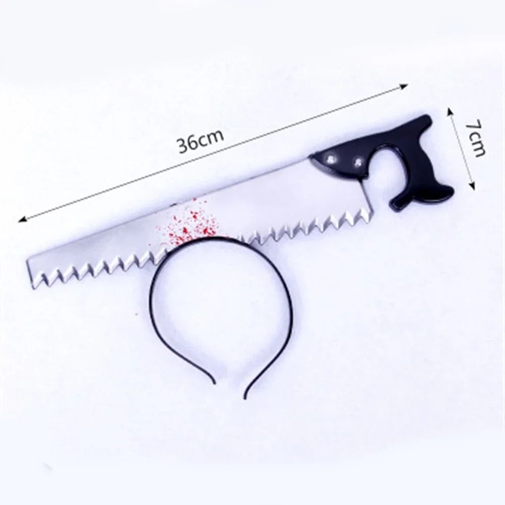 Bloody Weapon Headband Halloween Costume Prop | Head-Through Optical Illusion Design | Lightweight Flexible Plastic