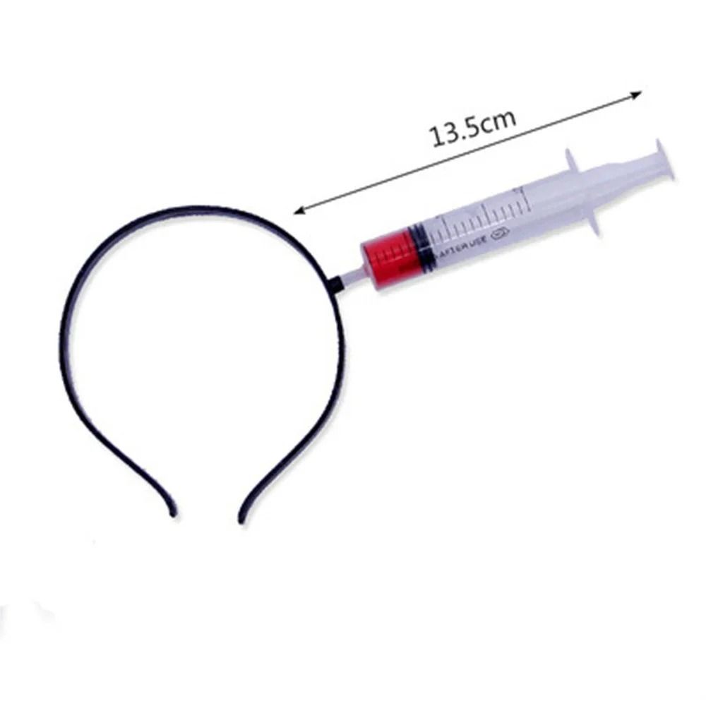Bloody Weapon Headband Halloween Costume Prop | Head-Through Optical Illusion Design | Lightweight Flexible Plastic