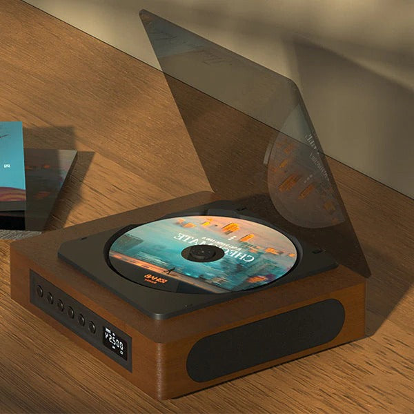 Bluetooth Retro CD Player with Type-C Port | FM Radio Tuner &amp; LCD Display | Wireless Streaming, Programmable Memory