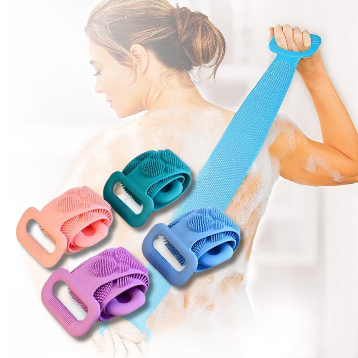 Silicone Body Scrubber Exfoliating Shower Brush | Dual-Sided Textured Massage Surface | Stretch Grip for Daily Bath Care 1