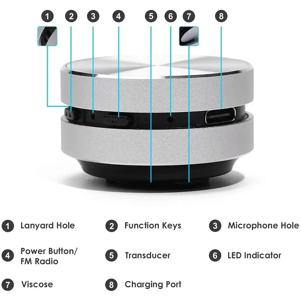 Bone Conduction Bluetooth Speaker | Surface Vibration Sound, 115dB Output | Bluetooth 5.0 with Built-In FM Radio