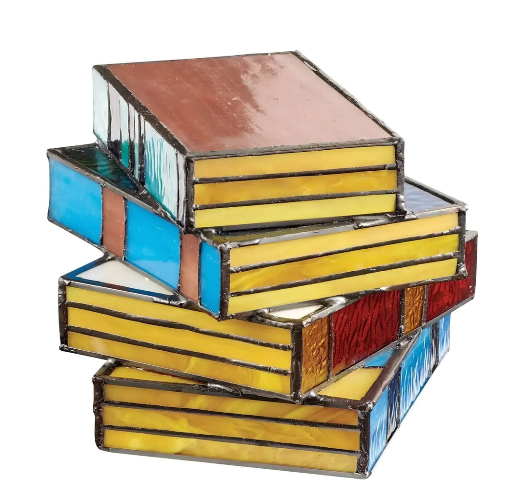 Book Lamp | Stacked Book Form, Coloured Panel Sides