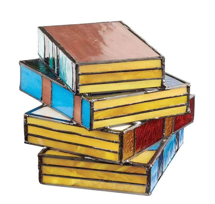 Book Lamp | Stacked Book Form, Coloured Panel Sides
