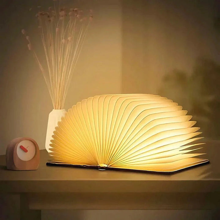 Book Table Lamp | Fanning Pages, Folds Flat Or Round