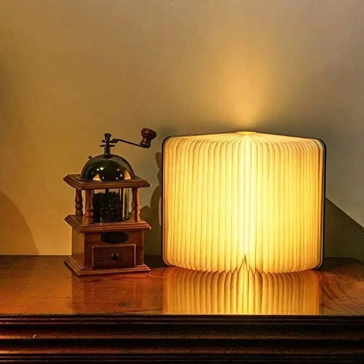 Book Table Lamp | Fanning Pages, Folds Flat Or Round