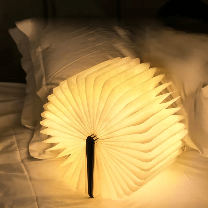 Book Table Lamp | Fanning Pages, Folds Flat Or Round