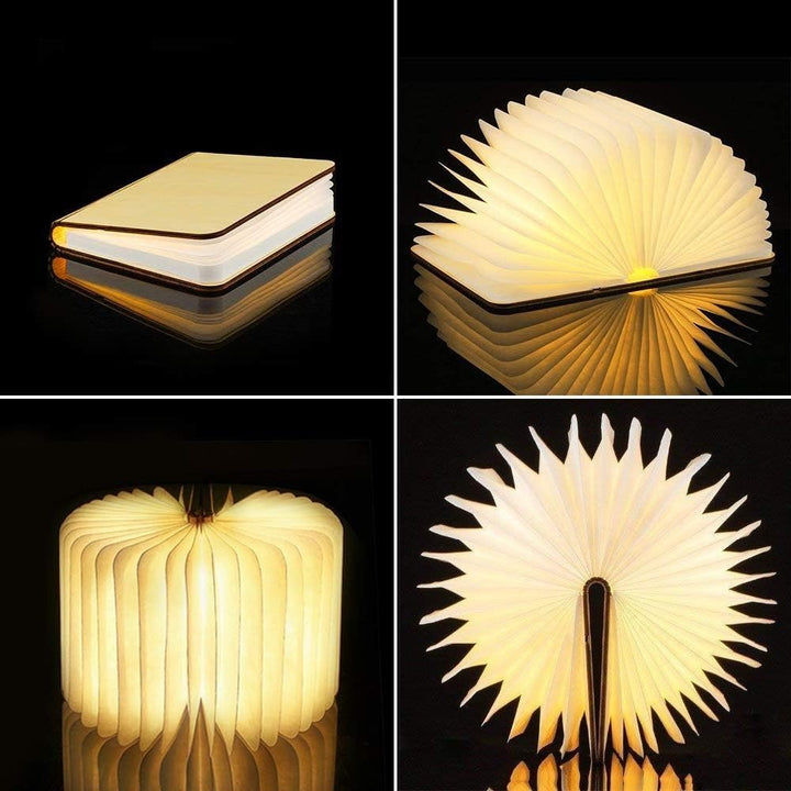 Book Table Lamp | Fanning Pages, Folds Flat Or Round