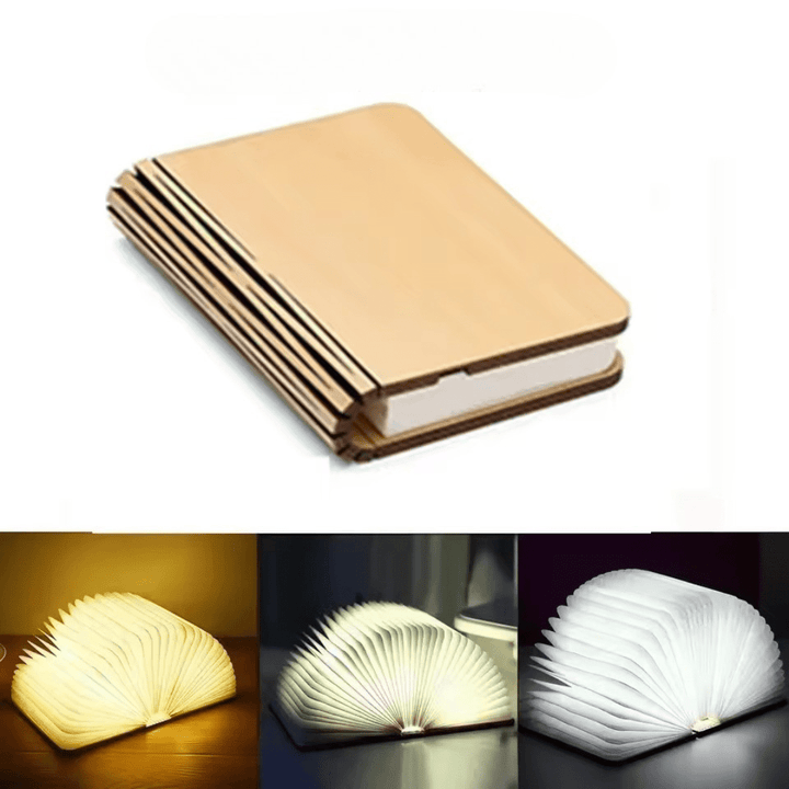 Book Table Lamp | Fanning Pages, Folds Flat Or Round